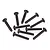 A group of ten black metal coarse thread binder head screws for RC vehicles arranged on a white background.