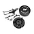 Traxxas TRX-4 Ford Bronco spare tyre cover, mounting bracket, and hardware set on a white background.
