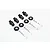 A set of four black aluminium 17mm wheel hex adapters for RC cars, including nuts, pins, and washers on a white background.