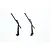 Two black scale model windscreen wipers for an RC vehicle on a white background.