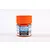 A small 10ml glass jar of Tamiya LP-51 Pure Orange lacquer paint with an orange screw-top lid against a plain white background.