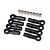 Traxxas TRX-4 lift kit rod end set including eight black plastic rod ends and eight metal pivot balls arranged on a white background.