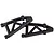 Two black plastic RC suspension arms for HSP models, shown from an angled perspective against a white background.