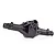 A black plastic rear solid axle housing for an RC car, shown against a white background.
