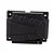 A black plastic radio box cover for an RC car, featuring a textured design and mounting holes at the corners.