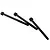 Three black metal cap head screws with fine threading, arranged on a white background.