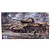 Tamiya 1/35 scale Russian T34/85 medium tank plastic model kit box art showing a tank in a battlefield scene.