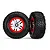 Traxxas 2.2/3.0" Off Road Tyres on Satin Chrome/Red Rims - Glued Wheels 2Pcs 6891