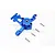 Blue anodized aluminium steering arm assembly with servo saver for Traxxas E-Revo VXL 2.0, including four mounting screws.