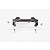 A black aluminium front bumper mount for an RC car, shown with four included screws on a white background.