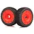 Rovan 4.7/5.5" V5 Front/Rear Dirt Buster Tyres on Red Dish Rims - Beadlocked Wheels 2Pcs 970472A