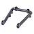 A black plastic U-shaped rear bumper mount for an RC vehicle, featuring mounting points and screw holes.