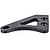 A black aluminium left chassis brace for a Rovan Baja 4WD RC car, shown from an angled perspective on a white background.