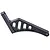 A black anodized aluminium rear chassis mount for an RC vehicle, featuring a curved design with several weight-reduction cutouts.