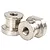 Two silver-coloured metal shock mount bushings for an RC vehicle, shown against a white background.