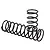 Two black metal coil springs for an RC car suspension system, shown against a plain white background.