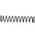 A black coil spring for an RC car shock absorber, shown horizontally against a white background.