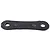 A black, flat, elongated RC chassis brace component with two circular mounting holes, isolated on a white background.