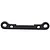 A black aluminium suspension pin brace for a Rovan Baja RC car, featuring four mounting holes.