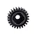A close-up studio shot of a black metal 24-tooth drive gear for an RC car, featuring a central hexagonal hole.