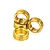 Four small brass-coloured metal steering bushes arranged in a small pile against a white background.