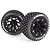 Louise 2.2" ST-Uphill Tyres on Black Spoke Rims - Glued Truck Wheels w/ Foam 2Pcs L-T3279SB
