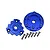GPM Racing blue anodized aluminium cush drive housing components and six mounting screws on a white background.