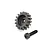 A Losi 16T 1.5Mod steel pinion gear and a black socket head screw on a white background.