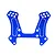A blue anodized aluminium front shock tower for an HSP RC car, featuring multiple mounting holes and a machined design.
