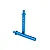 Two blue anodized aluminium RC car body posts with multiple adjustment holes, shown against a white background.