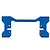 A blue anodized aluminium RC chassis brace with mounting holes and slots, shown against a white background.