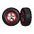 Traxxas 2.2/3.0" Off Road Tyres on Satin Chrome/Red Rims - Glued Wheels 2Pcs 5887
