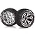 Louise 2.8" ST-Hummer Tyres on (1/2 Offset) Chrome Rims - Glued Wheels 2Pcs L-T3209CH