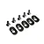 Losi 5IVE-T 2.0 engine mount inserts and screws set, featuring five black oval-shaped metal inserts and five matching flat-head screws.