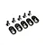 A set of five black engine mount inserts and five matching black countersunk screws for Losi 5IVE-T 2.0 RC vehicles.