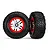 Traxxas 2.2/3.0" Off Road Tyres on Satin Chrome/Red Rims - Glued Wheels 2Pcs 6891R