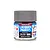 A small glass jar of Tamiya LP-61 Metallic Gray lacquer paint with a grey ribbed screw-top lid against a white background.