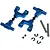 Yeah Racing Blue Aluminium Tamiya TT-02 Adjustable Rear Upper Suspension Arms 2Pcs TT02-004BU