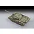 A high-angle studio shot of a finished 1/72 scale plastic model of a Russian T-62 tank with ERA armor, painted in olive green with weathering effects.