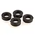 Four black circular rubber shock spacers for Rovan 5IVE-T RC vehicle arranged on a white background.