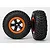 Traxxas 2.2/3.0" Off Road Tyres (S1 Compound) on Black/Orange Rims - Glued Wheels 2Pcs 5863R