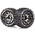 Louise 3.3" MT-Pioneer MFT Tyres on (1/2 Offset) Black Chrome Rims - Beadlocked Wheels 2Pcs L-T3308SBCH
