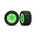 Traxxas 2.8" Talon Extreme Tyres on Green RXT Rims (2WD Rear) - Glued Wheels 2Pcs 6774G