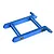 A blue anodized aluminium RC rear brace component for HSP vehicles, featuring two parallel bars connected by cross-members with visible screws.