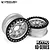Vanquish Silver Aluminium 1.9" KMC XD127 Rims 2Pcs w/ Black Beadlock Rings VPS07711