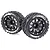Louise 3.3" MT-Uphill MFT Tyres on (1/2 Offset) Black Rims - Beadlocked Wheels 2Pcs L-T3309SBH