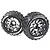 Louise 3.3" MT-Cyclone MFT Tyres on (1/2 Offset) Black Chrome Rims - Beadlocked Wheels 2Pcs L-T3310SBCH
