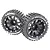 Two Louise ST-Pioneer 3.3 inch RC monster truck tires mounted on black beadlock-style rims against a white background.