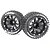 Two Louise 3.3 inch ST-Hummer MFT RC monster truck wheels with black rims and white lettering on a white background.