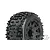 Pro-Line 3.8" Badlands Tyres on Black Raid Rims - Glued Wheels 2Pcs 1178-10